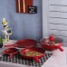 Wonderchef Royal Velvet Induction Base Aluminium Cookware Set, 5-Pieces, Red